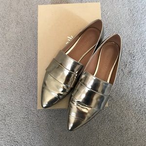Madewell silver metallic loafers